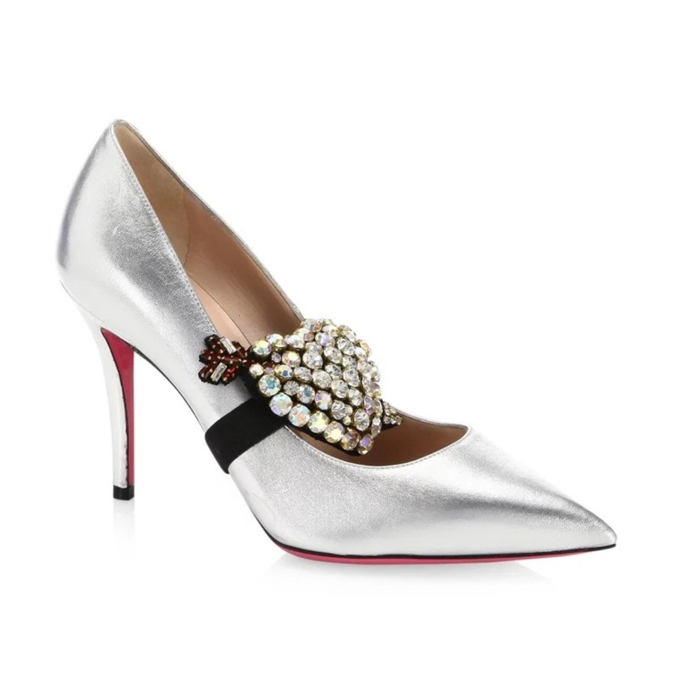 GUCCI Virginia with Removable Crystal Hearts Pumps